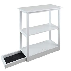 Casual Home Adams Bookcase Sliding Track, Concealment Furniture, White