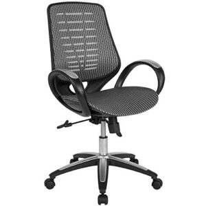 flash furniture newton mid-back ergonomic office chair with contemporary mesh design in gray