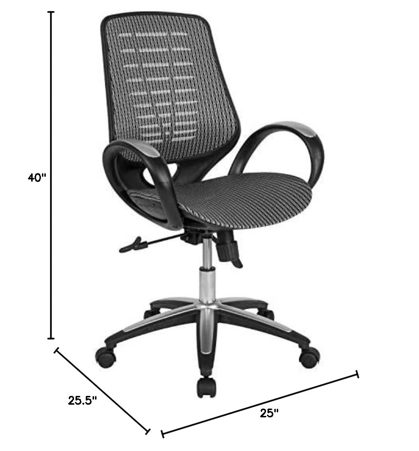Flash Furniture Newton Mid-Back Ergonomic Office Chair with Contemporary Mesh Design in Gray
