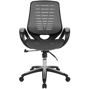 Flash Furniture Newton Mid-Back Ergonomic Office Chair with Contemporary Mesh Design in Gray