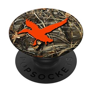 duck hunting orange brown camouflage camo background popsockets popgrip: swappable grip for phones & tablets