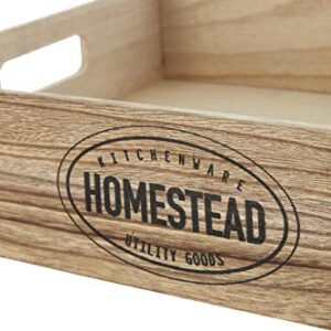 Premier Housewares Rustic Homestead Crate, Natural, Paulownia Wood, Plywood