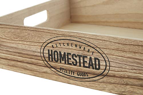 Premier Housewares Rustic Homestead Crate, Natural, Paulownia Wood, Plywood