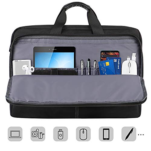 Laptop Case 17 Inch, Laptop Carrying Case Slim Laptop Bag for Men Women, Lightweight 17.3 Inch Laptop Case Fit 17.3 17 15.6 Inch Laptops for College School Office Business Travel, Black
