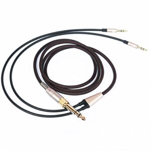 new neomusicia replacement cable compatible with hifiman he4xx, he-400i (the latest version with both 3.5mm plug) headphones 3.5mm / 6.35mm to dual 3.5mm jack male cord 1.2m/4ft