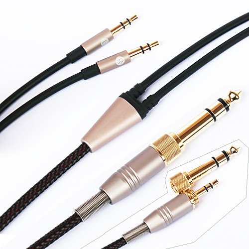 NEW NEOMUSICIA Replacement Cable Compatible with Hifiman HE4XX, HE-400i (The Latest Version with Both 3.5mm Plug) Headphones 3.5mm / 6.35mm to Dual 3.5mm Jack Male Cord 1.2m/4ft