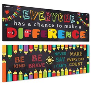 sproutbrite classroom banner and posters for decorations - educational, motivational and inspirational growth mindset for teacher and students