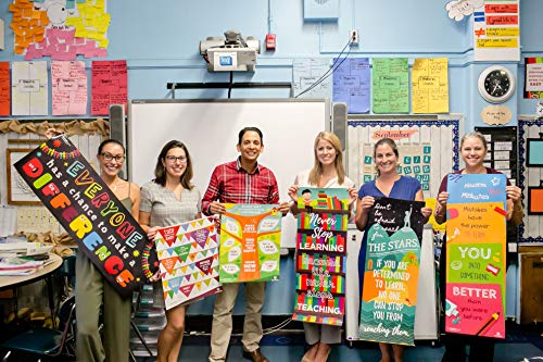 Sproutbrite Classroom Banner and Posters for Decorations - Educational, Motivational and Inspirational Growth Mindset for Teacher and Students