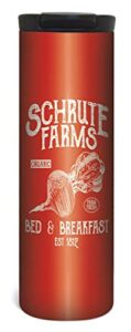 schrute farms travel mug - 17 ounce double wall vacuum insulated stainless steel