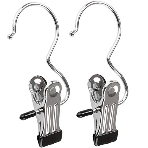 STARVAST 20 Pcs Laundry Hooks Boot Hanger Hold Clips, Portable Stainless Steel Boot Hangers Hanging Clothes Pins for Closet Travel Home