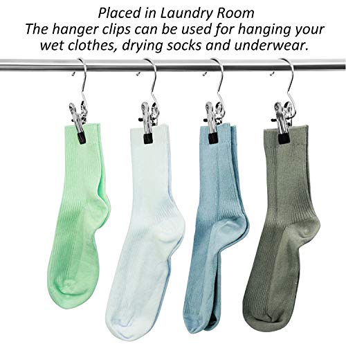 STARVAST 20 Pcs Laundry Hooks Boot Hanger Hold Clips, Portable Stainless Steel Boot Hangers Hanging Clothes Pins for Closet Travel Home