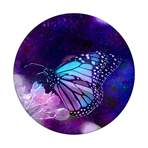 Butterfly Animal Dark Purple Galaxy Wings Nature Design PopSockets PopGrip: Swappable Grip for Phones & Tablets