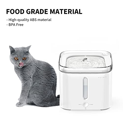 PETKIT Dog Cat Water Fountain,Automatic Pet Water Fountain with Anti-Dry Burning Pump, Smart/Normal Modes, Water Level Window, Ultra-Quiet, Quadruple Filtration Dog Water Dispenser -2L