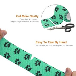 AUPCON Vet Wrap Cohesive Bandages Bulk Self Adhesive Bandage Wrap Self Adherent Wrap Non-Woven for Dogs Pet Animals & Ankle Sprains & Swelling 2 Inch x 5 Yards (2 Inch Claw)