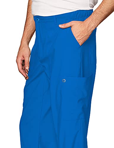 WonderWink W123 Men’s Flat-Front Cargo Pant — Royal, Large