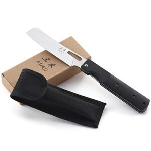 Miki Sharp 440A Stainless Steel Blade Japanese Kitchen Chef Folding Pocket Knife for Outdoor Camping Cooking (Chef Blade)