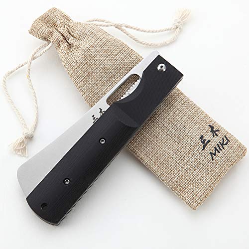 Miki Sharp 440A Stainless Steel Blade Japanese Kitchen Chef Folding Pocket Knife for Outdoor Camping Cooking (Chef Blade)