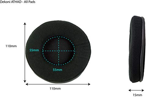 Dekoni Audio Repalcement Ear Pads for Audio Technica ATH-AD700x, AD Series and AKG 553 Audiophile Headphones (Elite Velour)