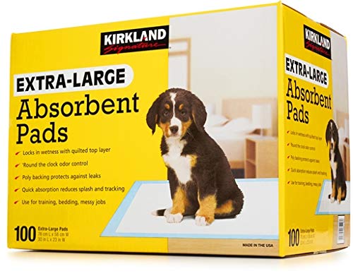 Kirkland Signature Extra-Large Leak-Proof/Absorbent Pet Dog Pee Pads - 100 Count