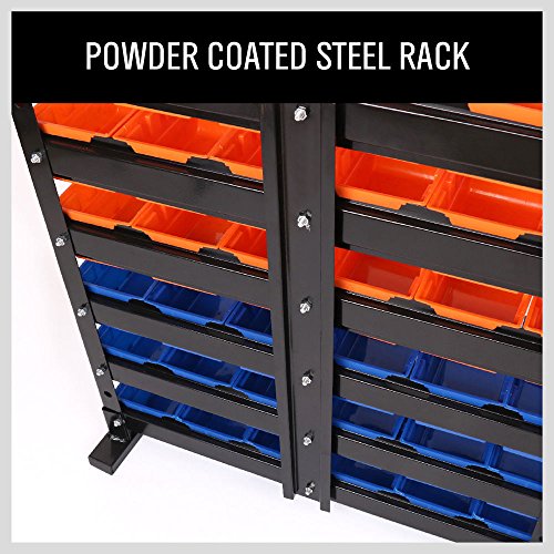 HORUSDY Storage Bins Parts Rack 36Pcs Bin Organizer Garage Plastic Shop Tool, Tools for Men Tools Gif