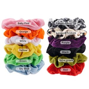 12 Pcs Hair Scrunchies Velvet Elastic Hair Bands Scrunchy Hair Ties Ropes Scrunchie for Women or Girls Hair Accessories