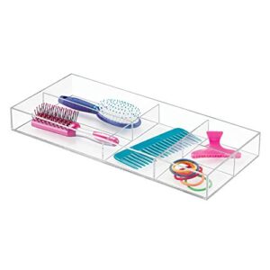 idesign clarity wall mount nail polish storage rack with 3 shelves for bathroom, closet, bedroom, set of 1, vanity tray,42400