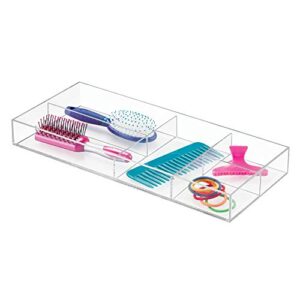 iDesign Clarity Wall Mount Nail Polish Storage Rack with 3 Shelves for Bathroom, Closet, Bedroom, Set of 1, Vanity Tray,42400