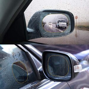 Foseal HD Transparent Nano Coating Rainproof Film for Car Rear View Mirror, Oval (5.31"x3.74"), 4 PCS