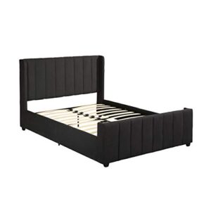 christopher knight home riley fully-upholstered bed frame-queen-size-traditional-black