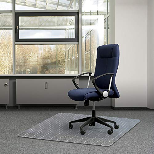 Kuyal Office Chair Mat for Carpets,Transparent Thick and Sturdy Highly Premium Quality Floor Mats for Low and No Pile Carpeted Floors, with Studs (30" X 48" Rectangle)