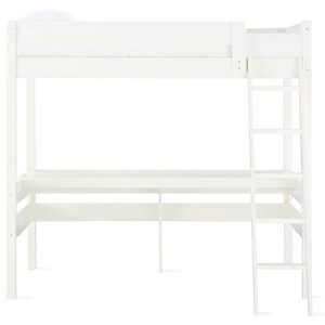 Dorel Living Harlan Wood Loft Bed with Ladder and Guard Rail - Twin (White)