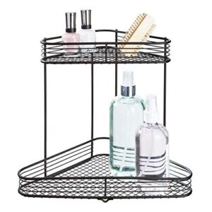 idesign vienna metal wire standing vanity caddy, 2-tier baskets for countertops, desks, dressers, bathroom, set of 1, corner shelf