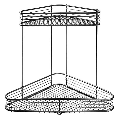 iDesign Vienna Metal Wire Standing Vanity Caddy, 2-Tier Baskets for Countertops, Desks, Dressers, Bathroom, Set of 1, Corner Shelf