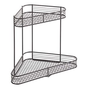 iDesign Vienna Metal Wire Standing Vanity Caddy, 2-Tier Baskets for Countertops, Desks, Dressers, Bathroom, Set of 1, Corner Shelf