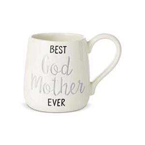 enesco our name is mud best godmother engraved coffee mug, 1 count (pack of 1), white