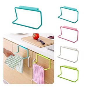 Elaco 4Pcs Home Bathroom Kitchen Cupboard Cabinet Over Door Hanging Metal Towel,Rack Holder Organizer Hanger Shelf (Multicolor)