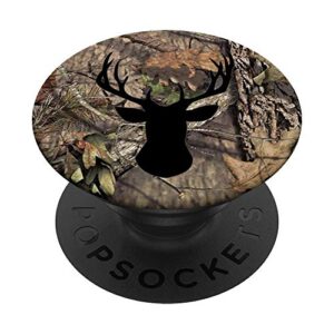 outdoor hunting camouflage gift with deer head realtree camo popsockets popgrip: swappable grip for phones & tablets
