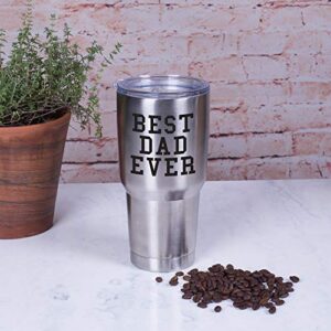 Elanze Designs Best Dad Ever 30 Oz Stainless Steel Travel Mug with Lid