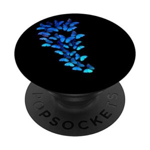 beautiful blue & black butterflies design popsockets popgrip: swappable grip for phones & tablets