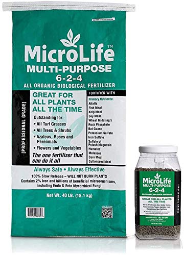 MicroLife Multi-Purpose (6-2-4) Professional Grade Granular Organic Fertilizer for All Plants All the Time, 40 LBS