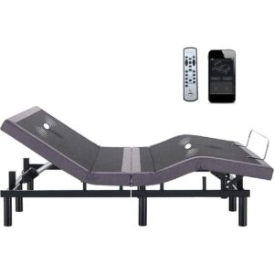 naomi home pain relieving idealbase adjustable bed frame queen, massaging zero gravity adjustable bed base, electric with 3 speed head & foot massage, wireless remote, 2 usb ports, 800lbs capacity