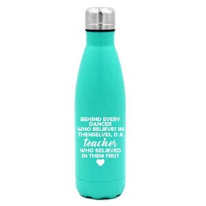17 oz. double wall vacuum insulated stainless steel water bottle travel mug cup dance teacher gift (light-blue)