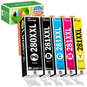 limeink compatible ink cartridge replacement for canon ink 280 and 281 cartridges 280xxl 281xxl for canon 281 ink cartridges for canon 280 281 ink cartridges for tr8520 tr8620 ts6120 ts9120 tr7520
