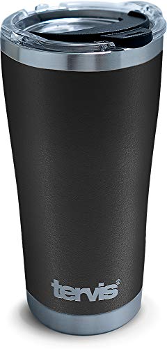 Tervis Triple Walled Powder Coated Stainless Steel Insulated Tumbler Cup Keeps Drinks Cold & Hot, 20oz, Onyx Shadow