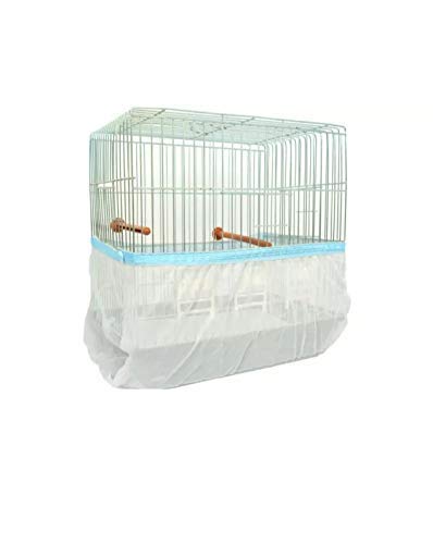 Fit Fly Bird Cage Cover Pocket Style Seed Catcher Guard Skirt Round Angled Tulle Curtain Seed Catcher Medium