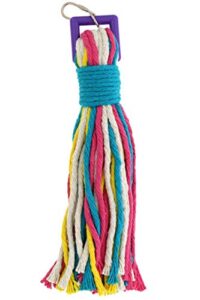 sweet feet and beak platinum tweeter weave bird toys - perfect cage toy for playing & preening - colorful, safe, cotton rope - birds cage playground accessories & supplies - parrot toys (large)