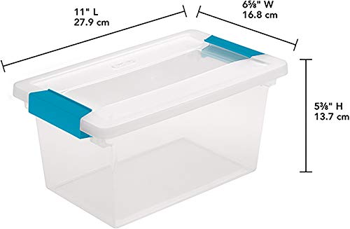 Sterilite Plastic Medium Clip Stacking Storage Box Container with Latching Lid for Home, Office, Workspace, and Utility Space Organization, 16 Pack