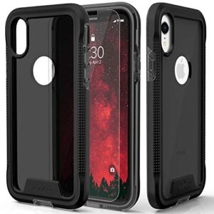zizo ion series for iphone xr case military grade drop tested with tempered glass screen protector black smoke