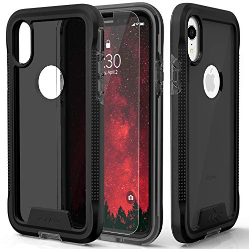 Zizo ION Series for iPhone XR Case Military Grade Drop Tested with Tempered Glass Screen Protector Black Smoke