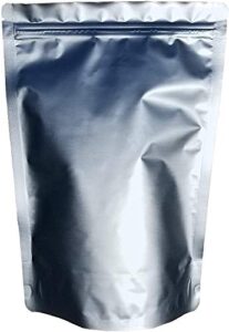 packfreshusa: 2-quart (8" x 12" x 4") airtight seal-top stand-up mylar pouch bags for long-term food storage - premium century 7 mil thick (per side) - resealable - heat sealable - food grade - rounded corners - free guide - pack of 100